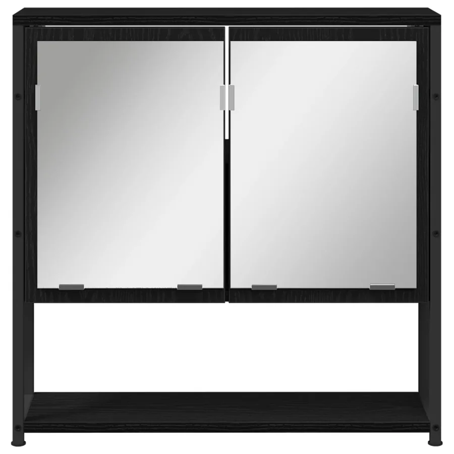 Ensemble de mobilier de salle de bain avec étagère 4 pcs Noir - 11