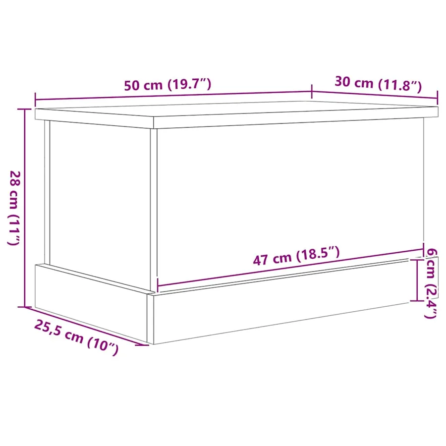 Boîte de Rangement Chêne noir 50 x 30 x 28 cm Bois d'ingénierie - 12
