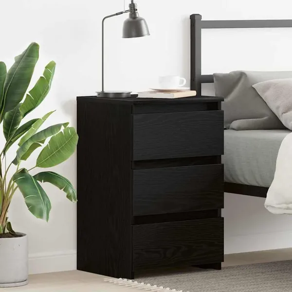 Cabinet de chevet avec tiroir Chêne noir 40 x 35 x 62,5 cm