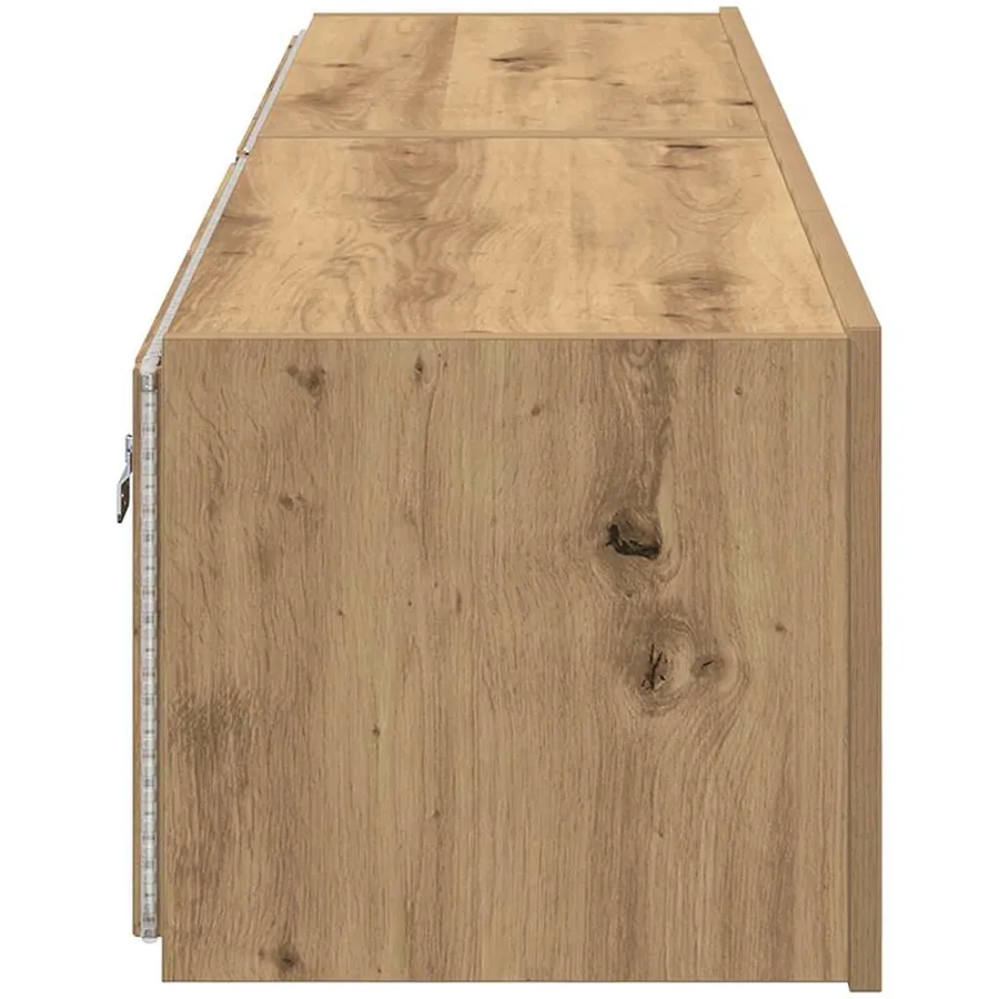 Meuble TV mural 2 pcs Chêne artisanal Bois d'ingénierie - 9