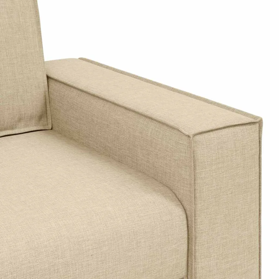 Sofa 3 places Crème 220 cm tissu - 7