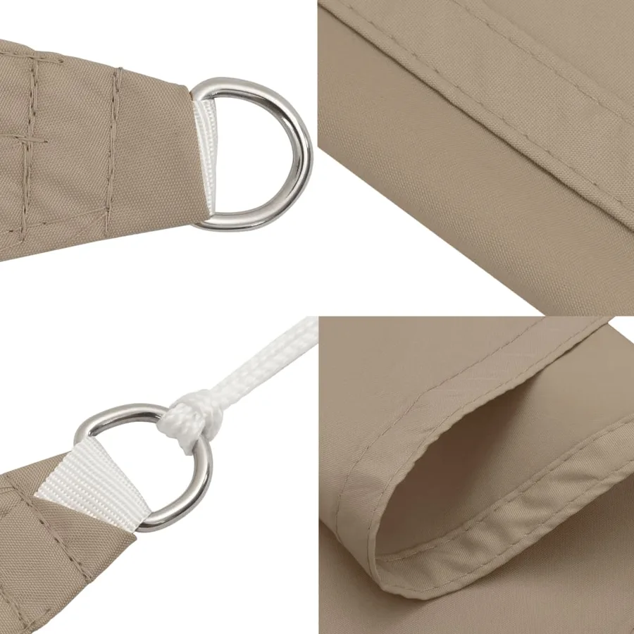 Voile de parasol tissu oxford triangulaire 4x5x6,4 m taupe - 7