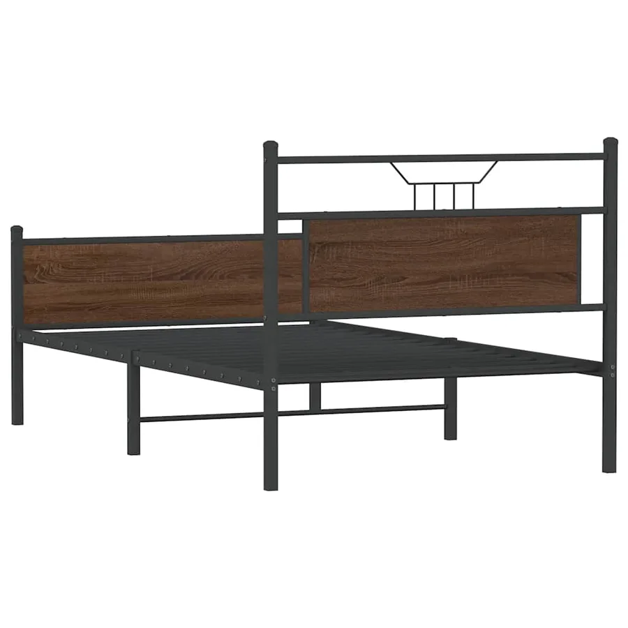 Cadre de lit sans matelas chêne marron 107x203 cm - 8