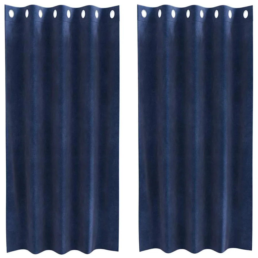 Rideaux occultants 2 pcs Bleu foncé 140 x 175 cm Velours - 2