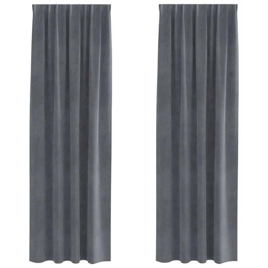 Rideaux occultants 2 pcs Gris clair 140 x 260 cm Velours - 2