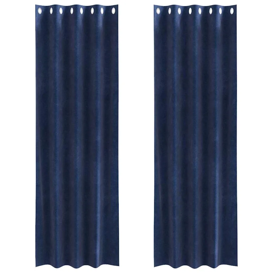 Rideaux occultants 2 pcs Bleu foncé 140 x 245 cm Velours - 2