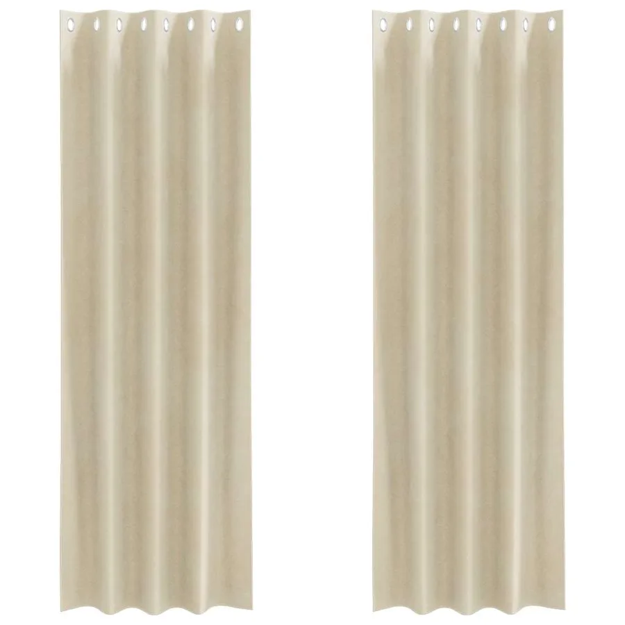 Rideaux occultants 2 pcs Crème 140 x 225 cm Velours - 2