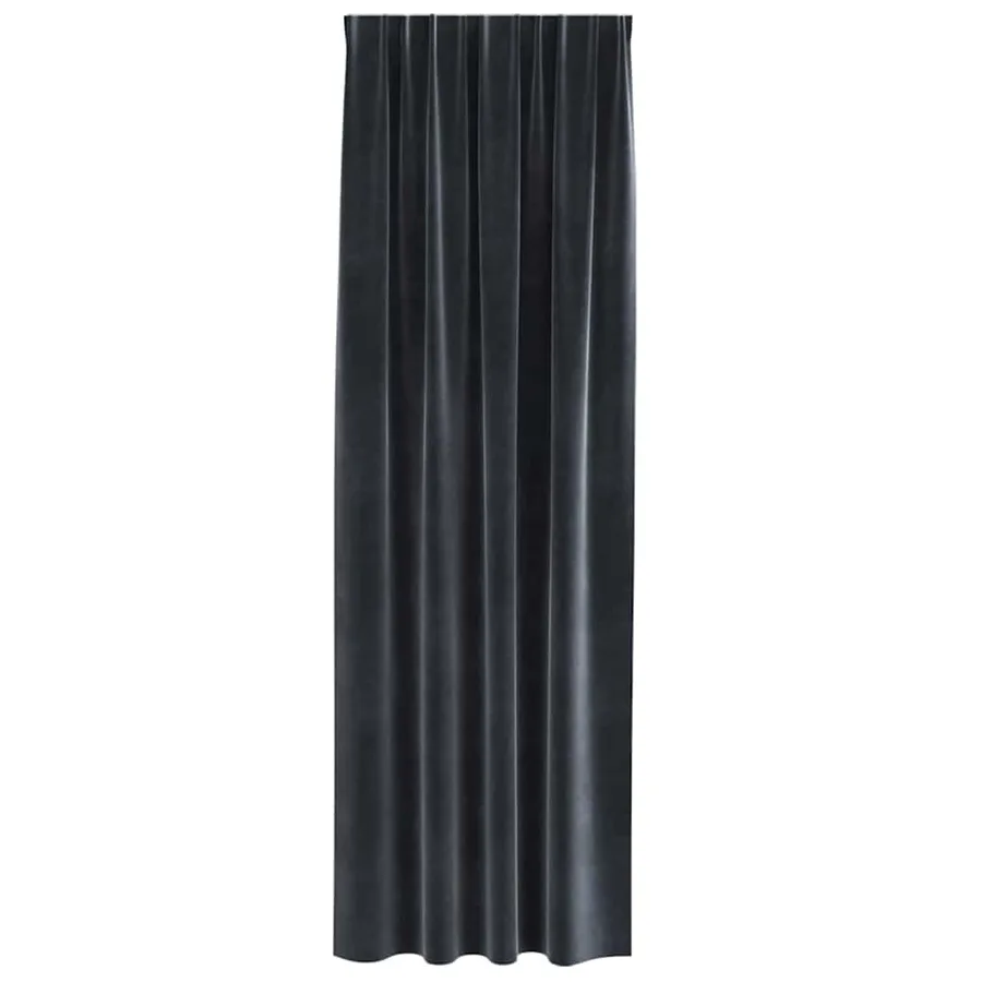 Rideaux occultants 2 pcs Gris foncé 140 x 245 cm Velours - 4