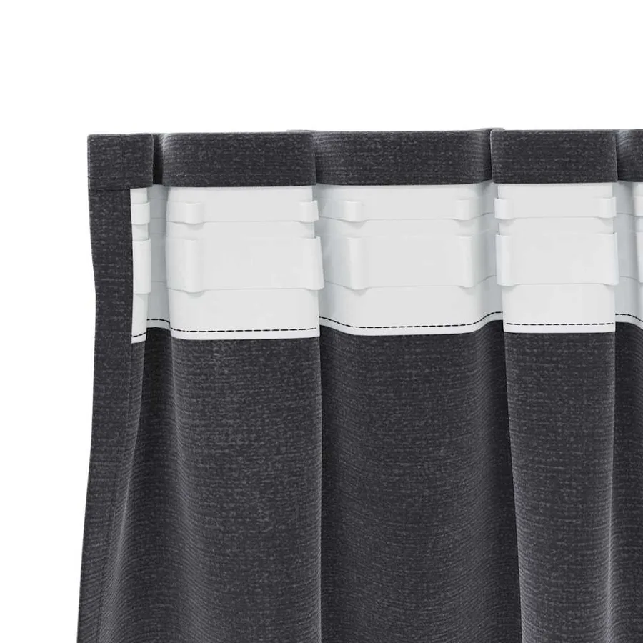 Rideaux occultants 2 pcs Gris foncé 140 x 245 cm Velours - 5