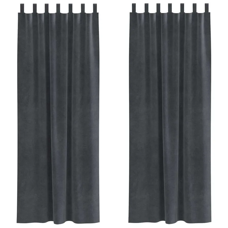 Rideaux occultants 2 pcs Gris clair 140 x 225 cm Velours - 2