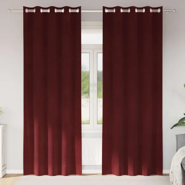 Rideaux occultants 2 pcs Bordeaux 140 x 245 cm Velours