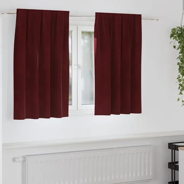 Rideaux occultants 2 pcs Bordeaux 140 x 140 cm Velours