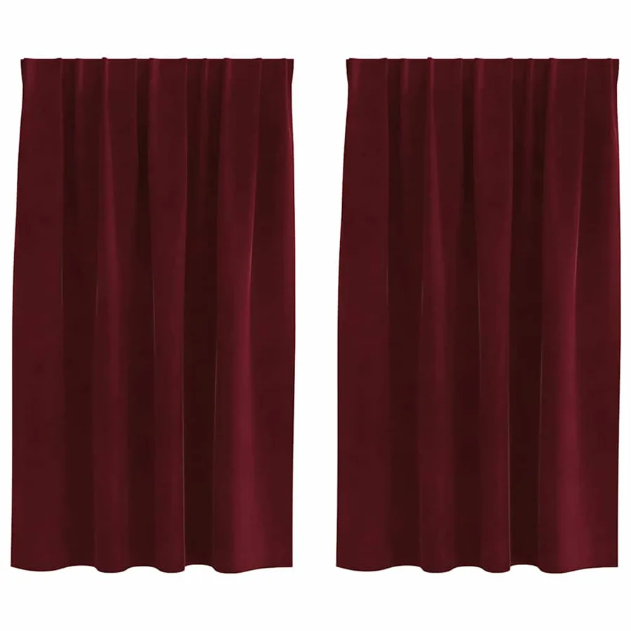 Rideaux occultants 2 pcs Bordeaux 140 x 140 cm Velours - 2