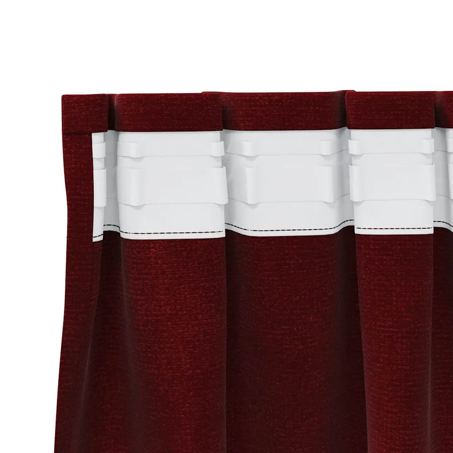 Rideaux occultants 2 pcs Bordeaux 140 x 140 cm Velours - 5