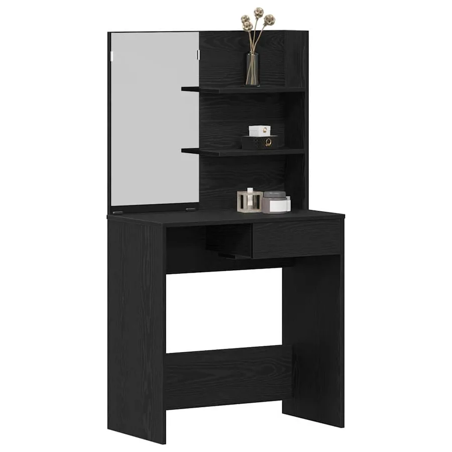 Table de Toilette avec tiroir Chêne noir 74,5 x 40 x 141 cm - 3