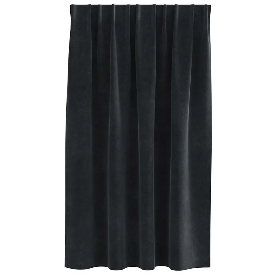 Rideaux occultants 2 pcs Noir 140 x 140 cm Velours - 4