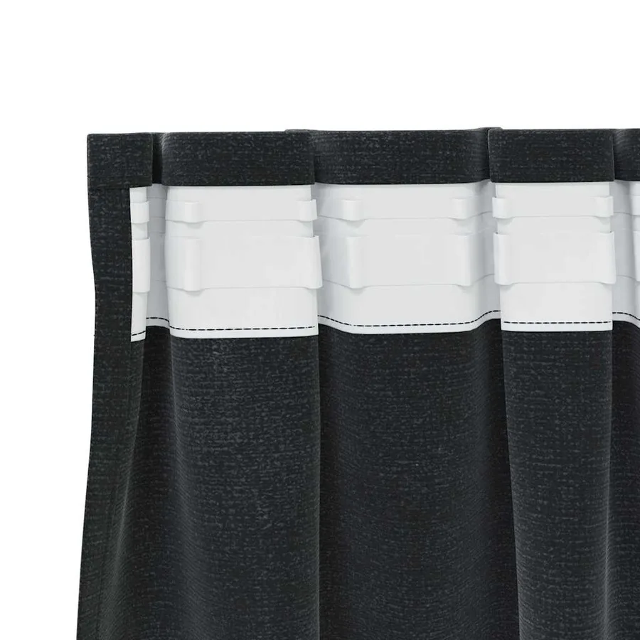 Rideaux occultants 2 pcs Noir 140 x 140 cm Velours - 5