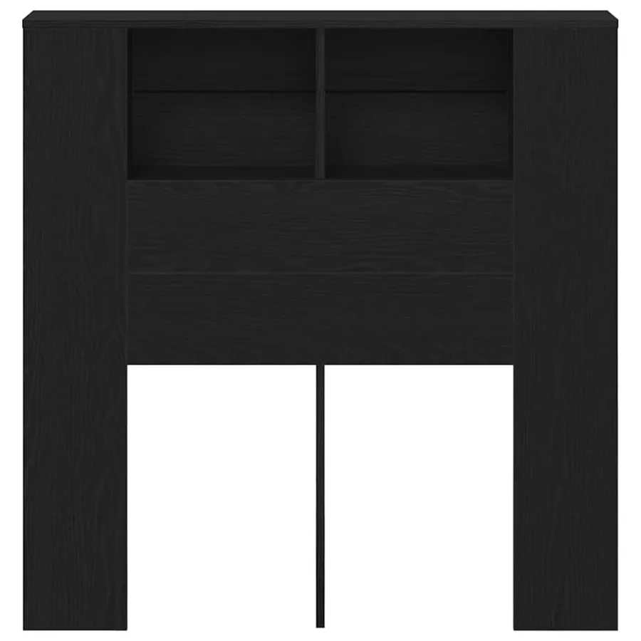 Cabinet de Tête de Lit Chêne noir Bois d'ingénierie - 6