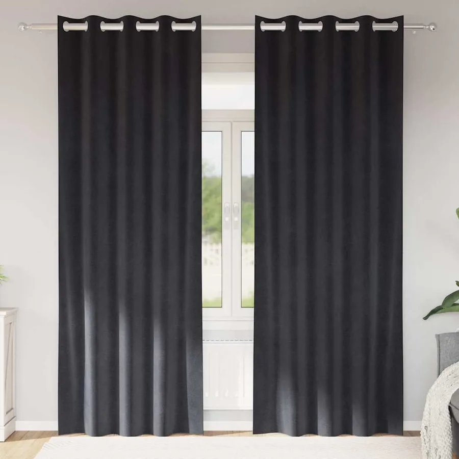 Rideaux occultants 2 pcs Gris foncé 140 x 260 cm Velours