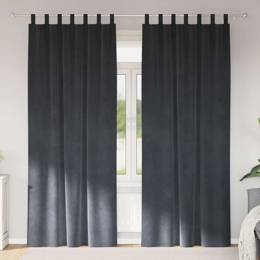 Rideaux occultants 2 pcs Gris clair 140 x 260 cm Velours