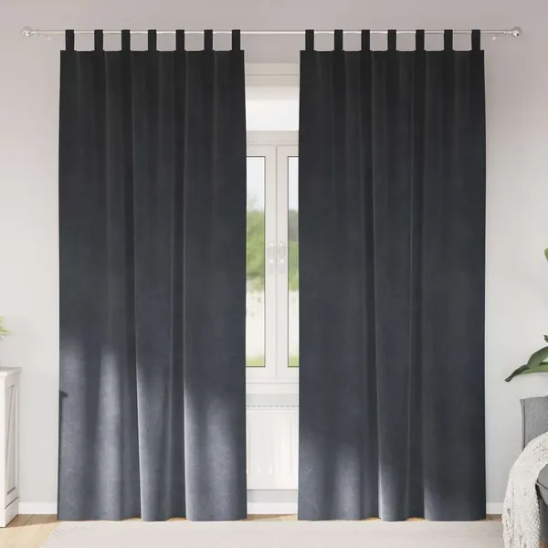 Rideaux occultants 2 pcs Gris clair 140 x 260 cm Velours