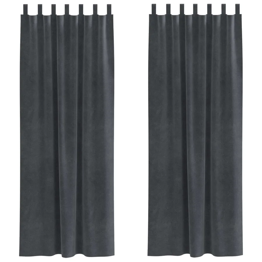 Rideaux occultants 2 pcs Gris clair 140 x 260 cm Velours - 2