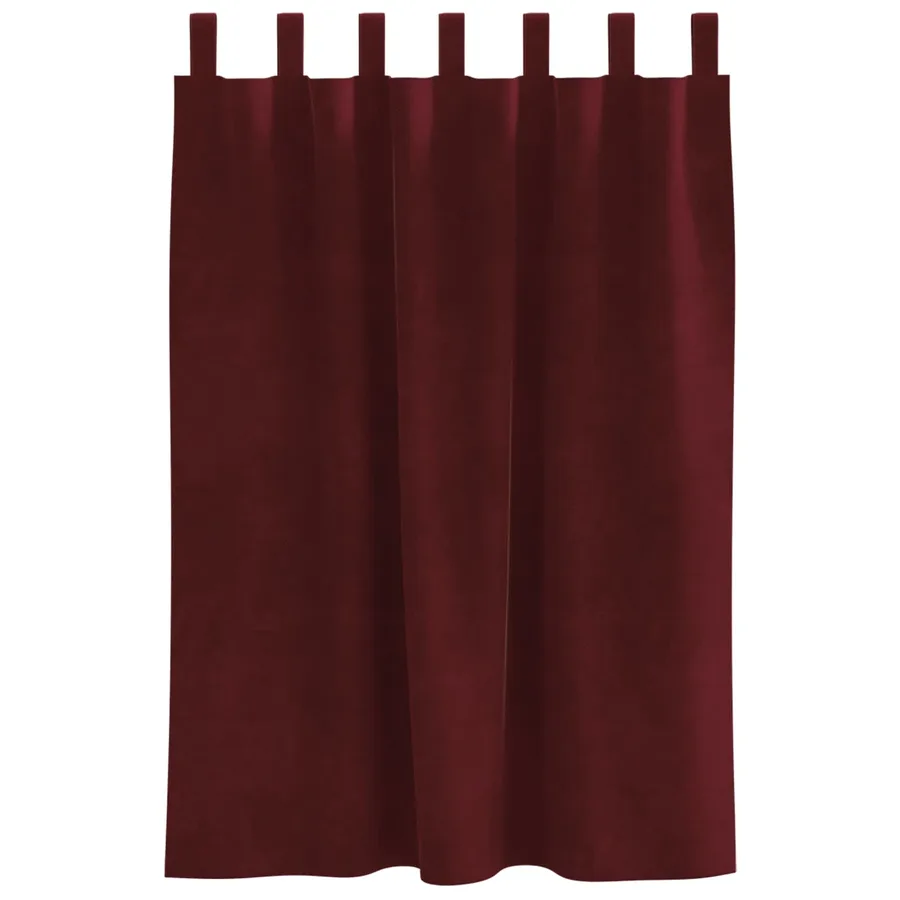 Rideaux occultants 2 pcs Bordeaux 140 x 140 cm Velours - 4