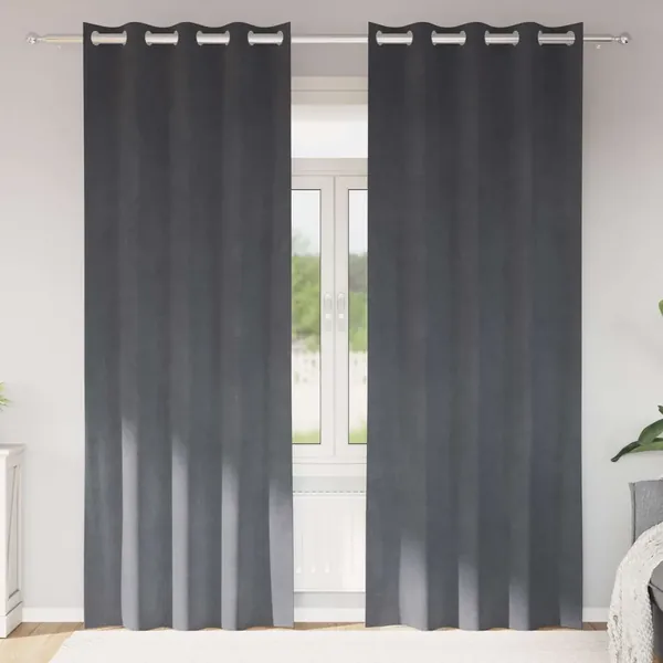 Rideaux occultants 2 pcs Gris clair 140 x 245 cm Velours