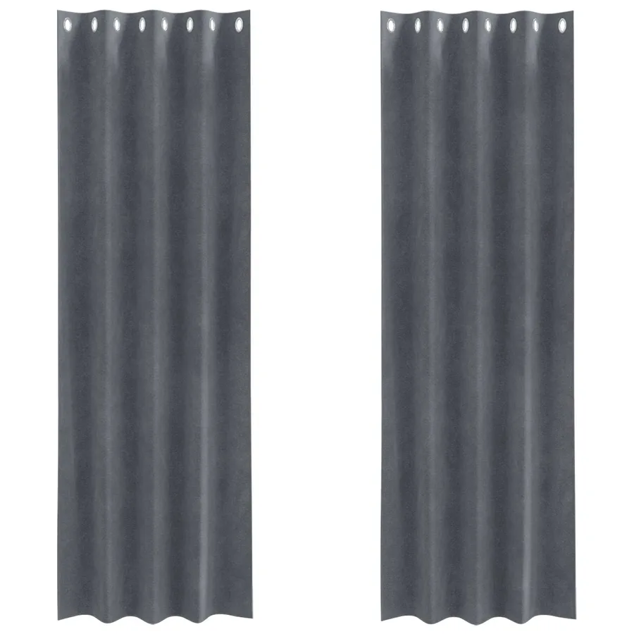 Rideaux occultants 2 pcs Gris clair 140 x 245 cm Velours - 2