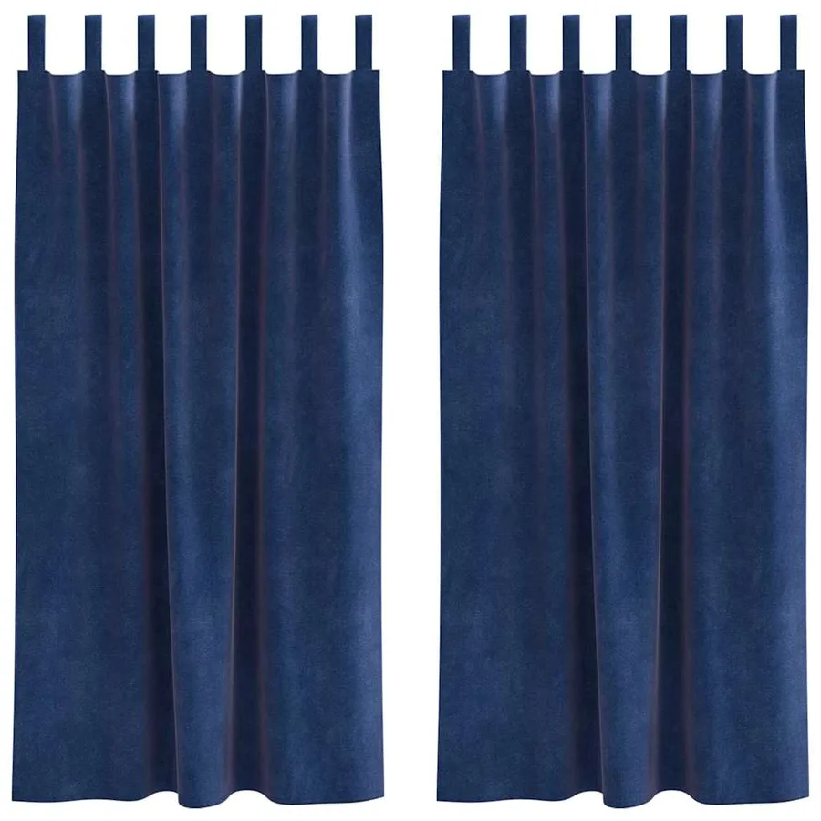Rideaux occultants 2 pcs Bleu foncé 140 x 175 cm Velours - 2