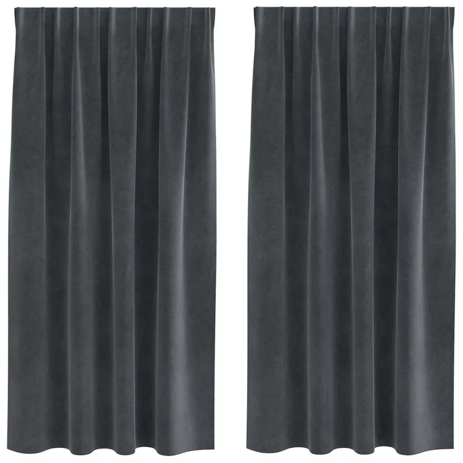 Rideaux occultants 2 pcs Gris clair 140 x 175 cm Velours - 2