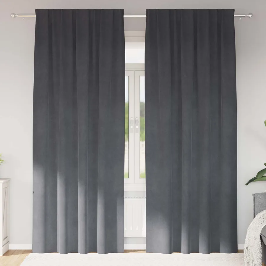 Rideaux occultants 2 pcs Gris clair 140 x 225 cm Velours