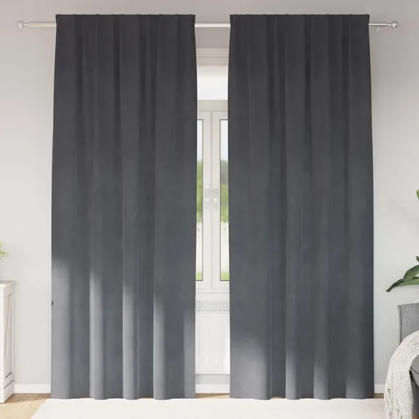 Rideaux occultants 2 pcs Gris clair 140 x 225 cm Velours