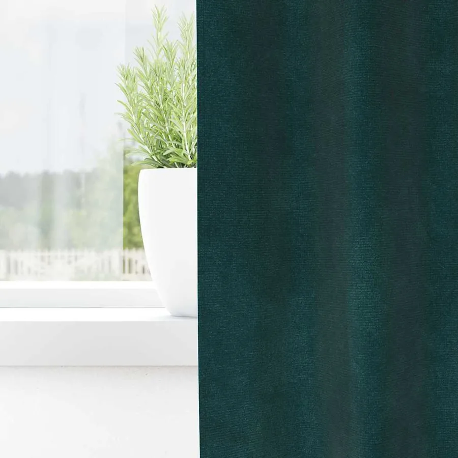 Rideaux occultants 2 pcs Vert foncé 140 x 175 cm Velours - 3