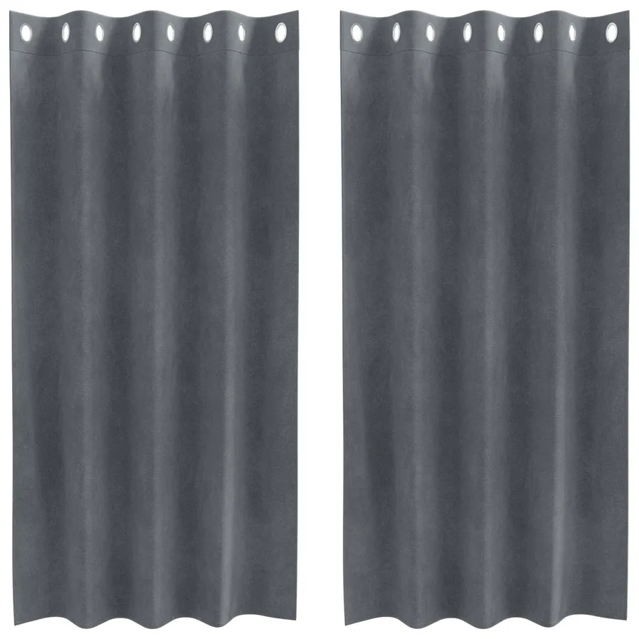 Rideaux occultants 2 pcs Gris clair 140 x 175 cm Velours - 2