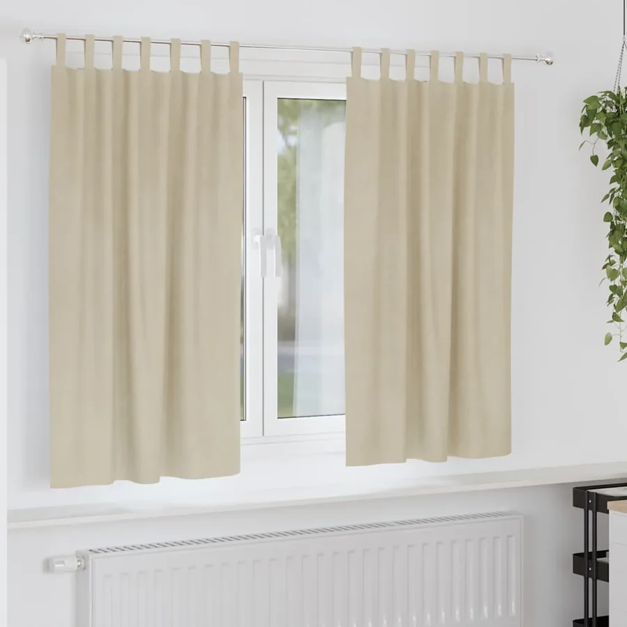 Rideaux occultants 2 pcs Crème 140 x 175 cm Velours