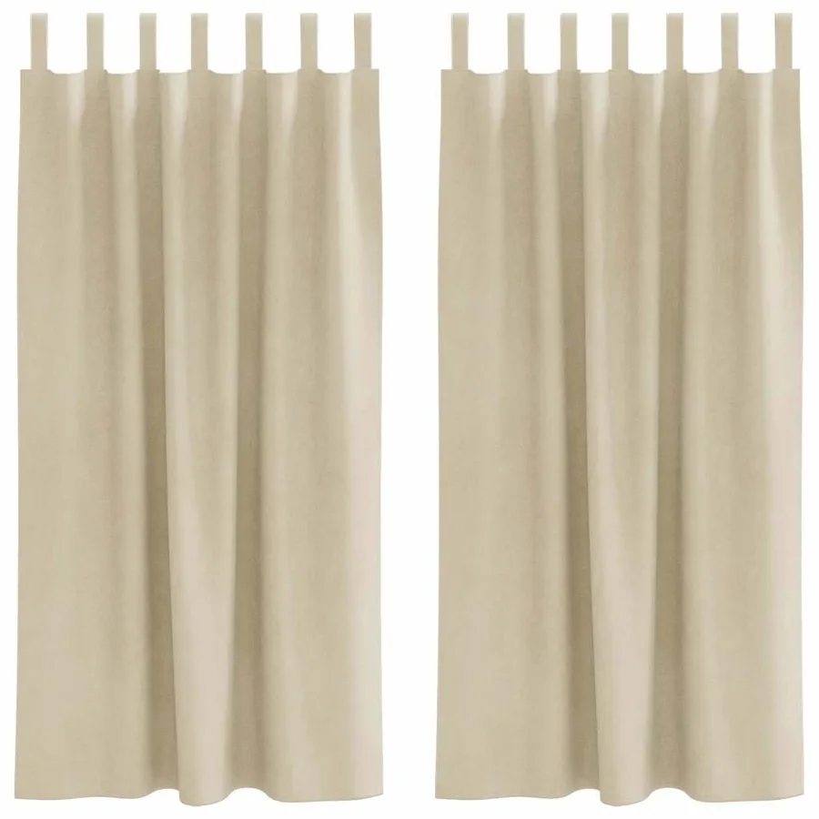 Rideaux occultants 2 pcs Crème 140 x 175 cm Velours - 2