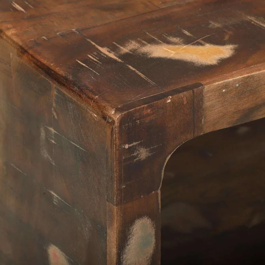 Meuble TV 80 x 30 x 25 cm Bois massif de récupération - 8