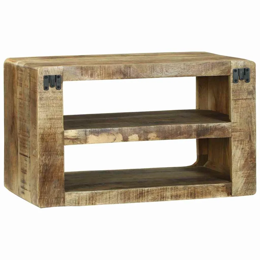 Meuble TV Marron 60 x 32 x 36 cm Bois de manguier massif - 5