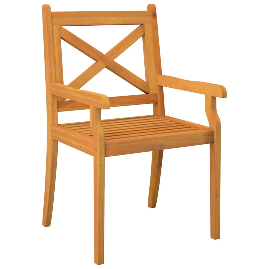 Chaises à manger d'extérieur lot de 3 Bois d'acacia massif - 3