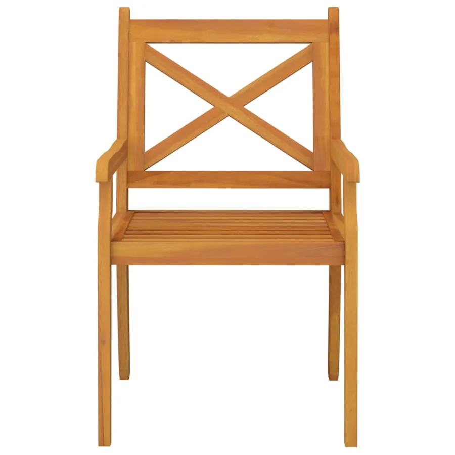 Chaises à manger d'extérieur lot de 3 Bois d'acacia massif - 4