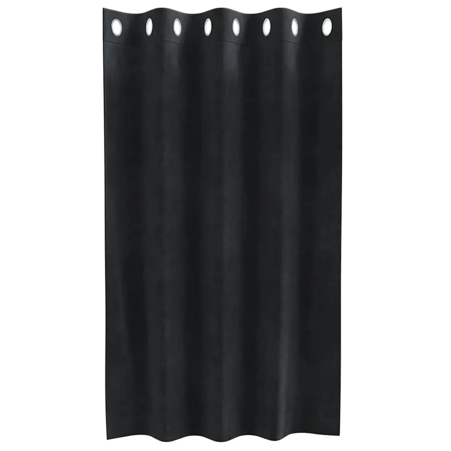 Rideaux occultants 2 pcs Noir 140 x 140 cm Velours - 4