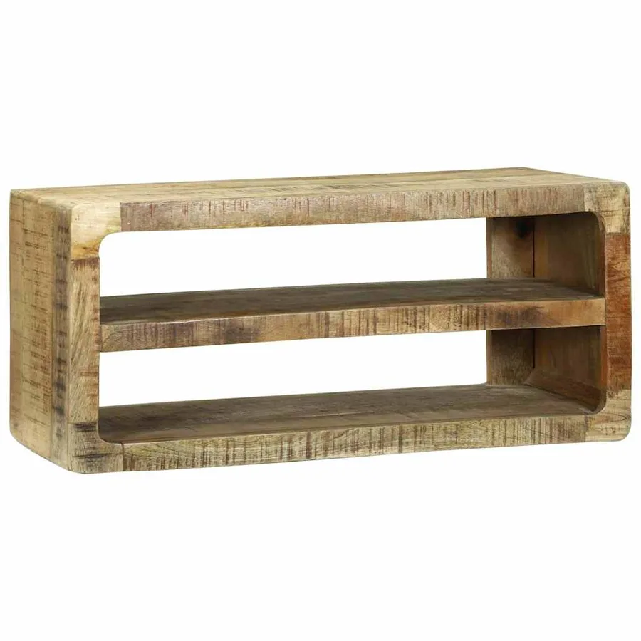 Meuble TV Marron 80 x 32 x 36 cm Bois de manguier massif - 2