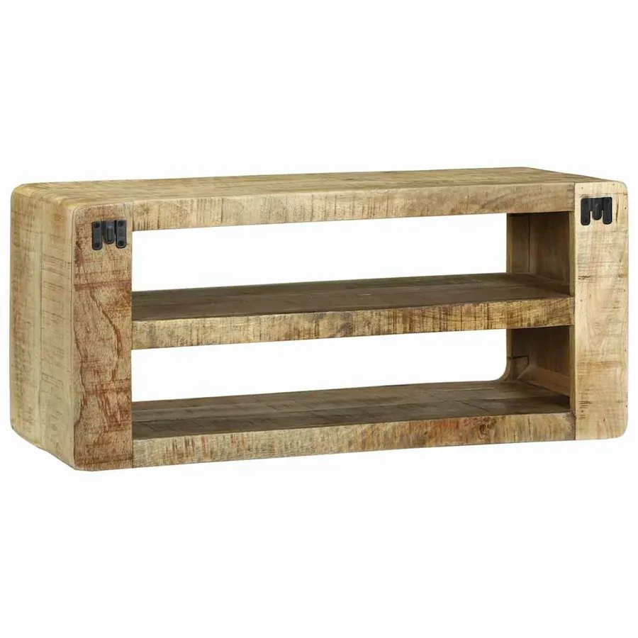 Meuble TV Marron 80 x 32 x 36 cm Bois de manguier massif - 5