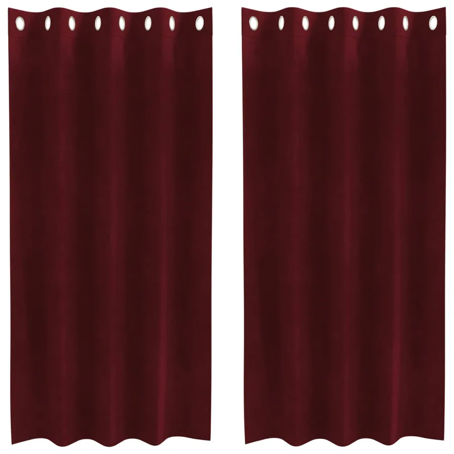Rideaux occultants 2 pcs Bordeaux 140 x 175 cm Velours - 2