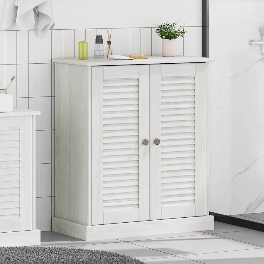 Armoire de salle de bain avec porte VIGO Blanc et Blanc Antique