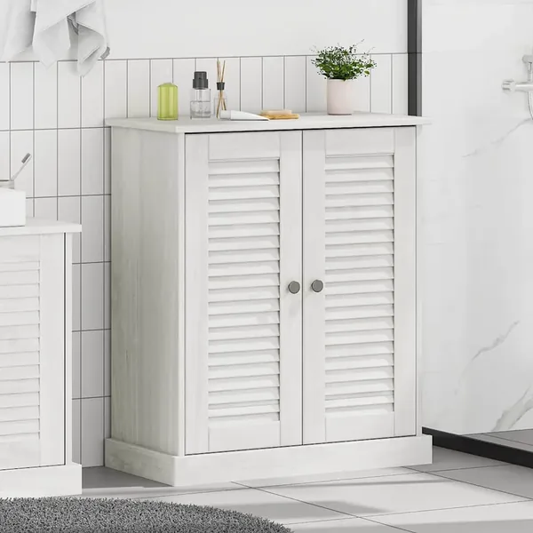 Armoire de salle de bain avec porte VIGO Blanc et Blanc Antique
