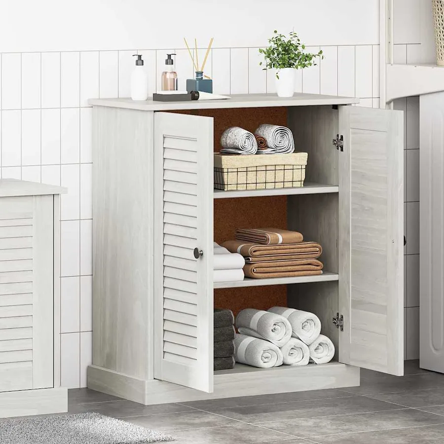 Armoire de salle de bain avec porte VIGO Blanc et Blanc Antique - 4