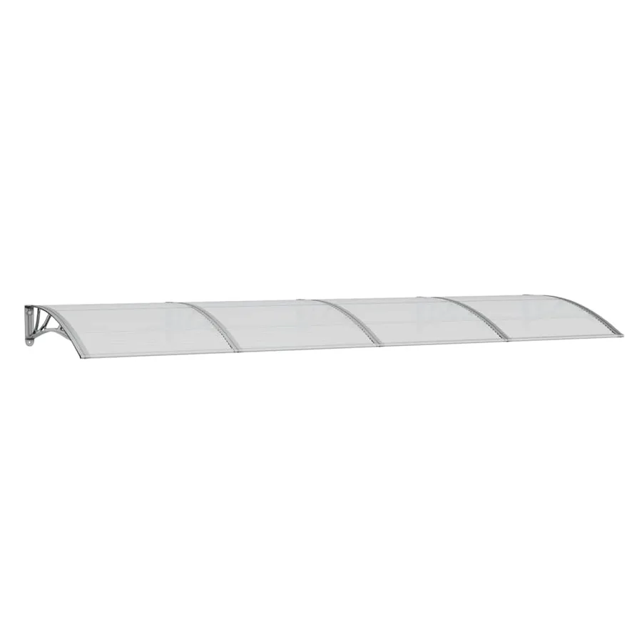 Auvent de porte gris 350 x 100 cm en polycarbonate - 2