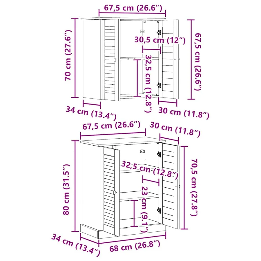 Ensemble de mobilier de salle de bain avec étagère VIGO 2 pcs - 11